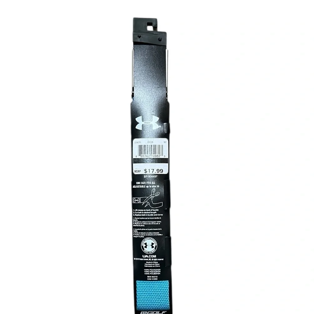Under Armour Teal With Silver Toned Hardware Belt Adjustable Sizing Up To 34